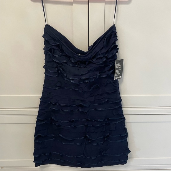 Express Dresses & Skirts - Express Navy Ruffle Dress